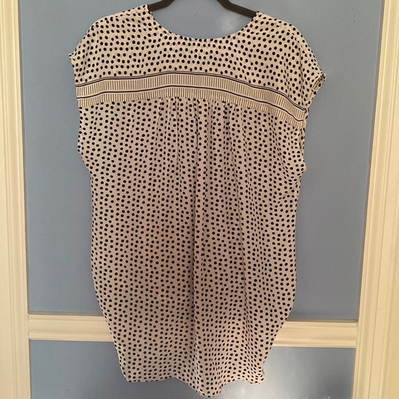 Max Studio Sleeveless White & Black Polka Dot Top Blouse size L - Picture 6 of 10